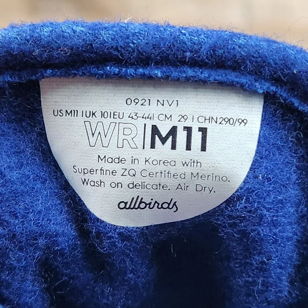 Allbirds WR Wool Runners x Sam's Club Men's 11 Blue Casual Classic Sneaker Shoes - Picture 9 of 9
